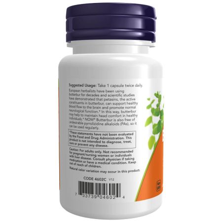 Now Foods Butterbur with Feverfew 60 Veg Capsules