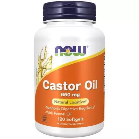 Nu fødevarer Castor Oil 650 mg 120 softgels