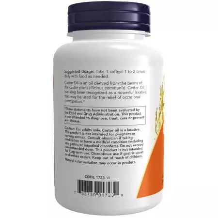 Now Foods Castor Oil 650 mg 120 Softgels