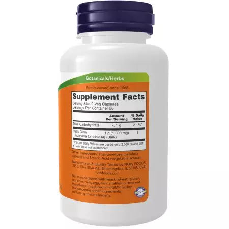 Maintenant CAWS CATS'S CLAW 500MG 100 VEGE CAPSULES