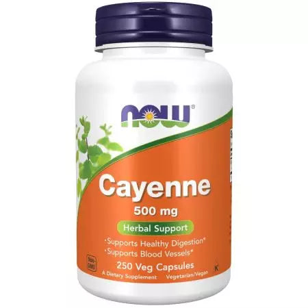 Nu fødevarer cayenne 500 mg 250 veg -kapsler