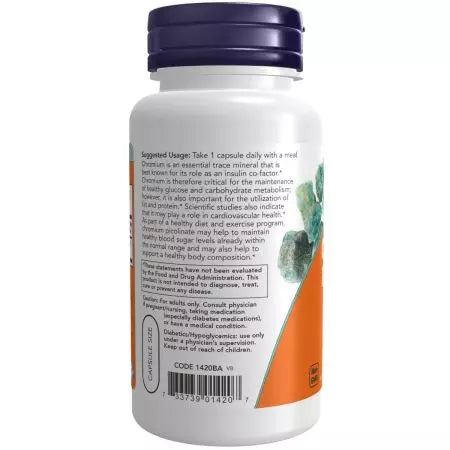 Τώρα τα τρόφιμα χρωμίου picolinate 200 mcg 100 veg κάψουλες