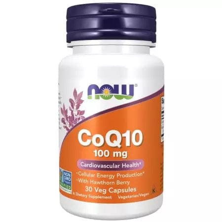 Now Foods CoQ10 100 mg with Hawthorn Berry 30 Veg Capsules