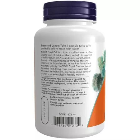 Nu fødevarer koral calcium 1.000 mg 100 veg -kapsler