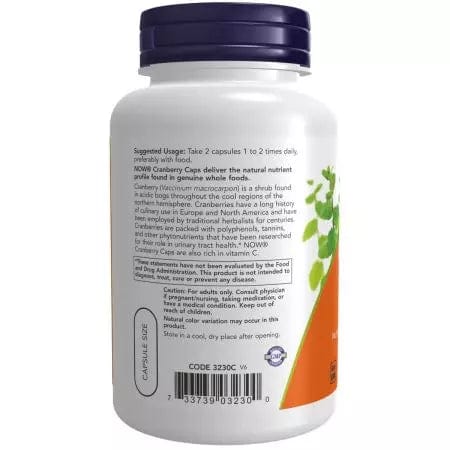 Now Foods Cranberry Caps with Added Vitamin C 100 Veg Capsules