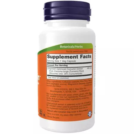 Maintenant aliments curcubrain 400mg 50 capsules de légumes