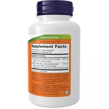 Now Foods DGL with Aloe Vera 100 Veg Capsules