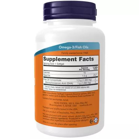 Now Foods DHA1000 Fish Oil 90 Softgels