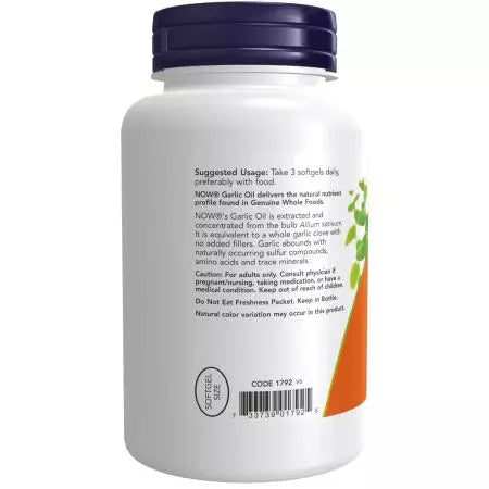 Τώρα τρόφιμα λάδι σκόρδου 1.500 mg 250 softgels