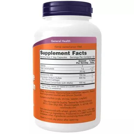 Maintenant les aliments glucosamine et chondroïtine 240 capsules