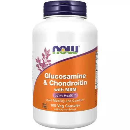 Maintenant les aliments glucosamine et chondroïtine avec des capsules MSM 180 Veg