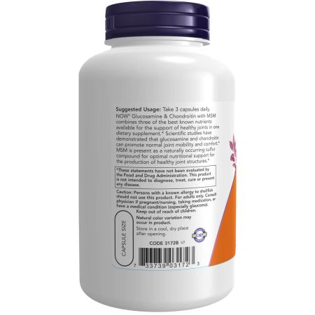 Now Foods Glucosamine & Chondroitin with MSM 180 Veg Capsules