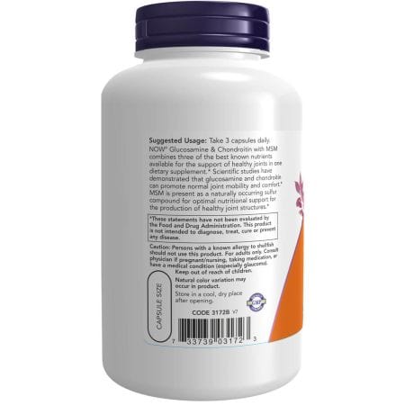 Now Foods Glucosamine & Chondroitin with MSM 180 Veg Capsules