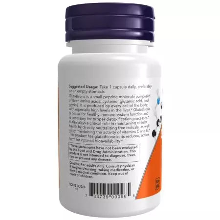 Nu fødevarer glutathion 250 mg 60 veg -kapsler