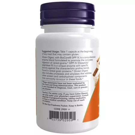 Maintenant aliments Gluten Digest 60 Veg Capsules