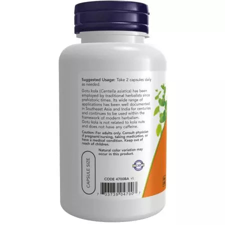 Nu fødevarer gotu kola 450 mg 100 veg -kapsler