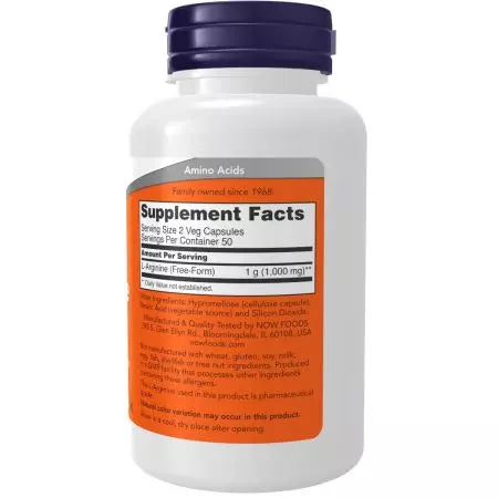 Now Foods LArginine 500 mg 100 Capsules