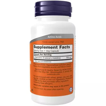 Maintenant aliments lcarnosine 500 mg 50 capsules de légumes