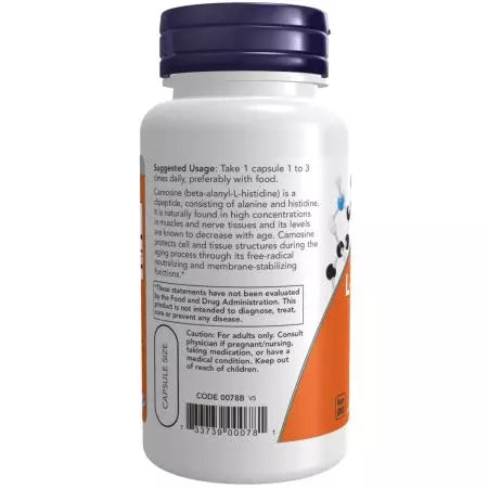 Maintenant aliments lcarnosine 500 mg 50 capsules de légumes