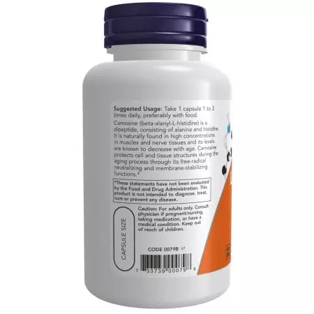 Τώρα τα τρόφιμα Lcarnosine 500mg 100 veg κάψουλες