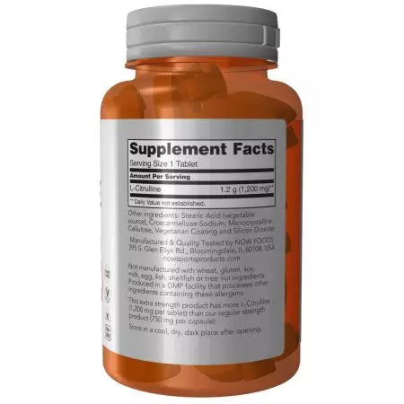 Maintenant aliments lcitrulline 1 200 mg 120 comprimés