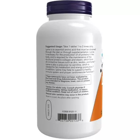 Τώρα τα τρόφιμα llysine 1000 mg 250 δισκία