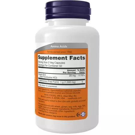 Agora alimentos lmethionine 500mg 100 tampas