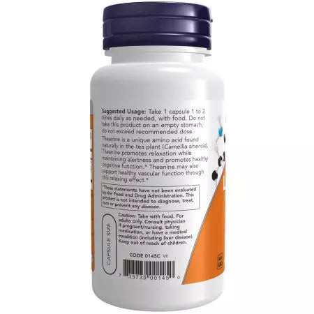 Maintenant aliments ltheanine 100 mg 90 Veg Capsules