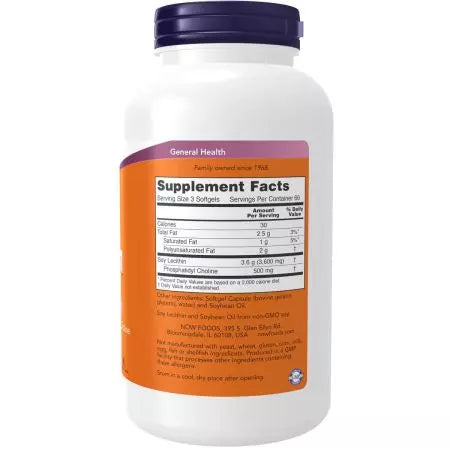 Maintenant aliments lécithine 1 200 mg 200 softgels