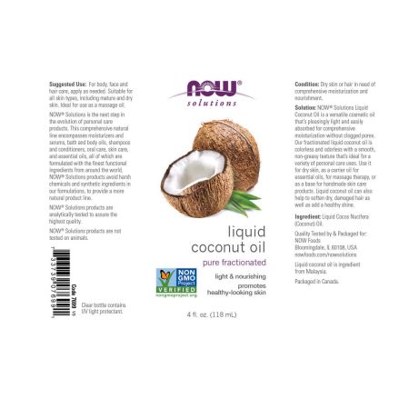 Maintenant les aliments huile de noix de coco liquide 4oz