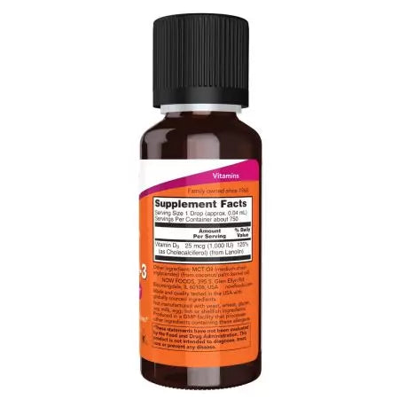 Maintenant aliments liquide vitamine D3 en plus de force 1oz