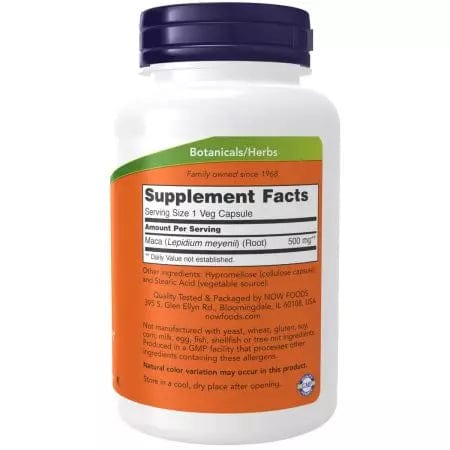 Now Foods Maca (Lepidium meyenii) 500 mg 250 Veg Capsules