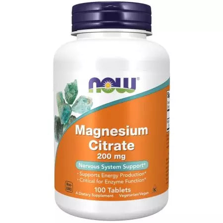 Maintenant aliments en magnésium citrate 200 mg 100 comprimés