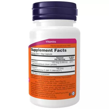 Now Foods Mega D3 e MK7 60 Capsule