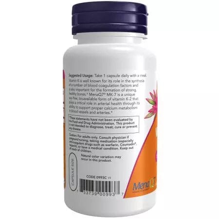 Now Foods MK7 Vitamin K2 100 mcg 120 Veg Capsules