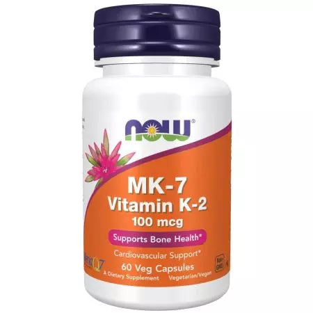 Τώρα τα τρόφιμα mk7 βιταμίνη k2 100 mcg 60 veg κάψουλες