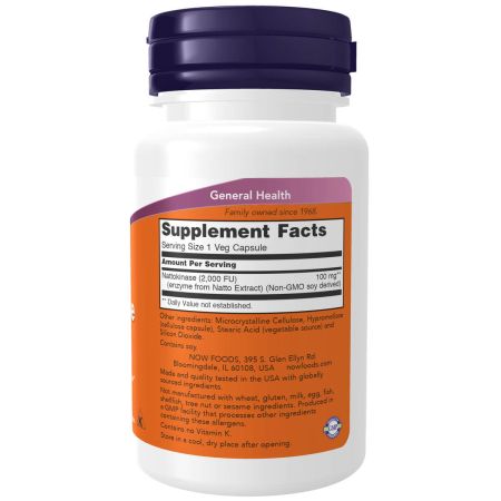 Now Foods Nattokinase 100 mg 60 Veg Capsules