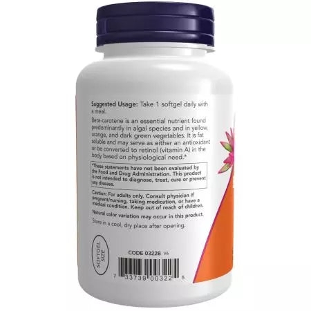 Nu Foods Natural Beta Caroteen 25.000 IE 180 Softgels