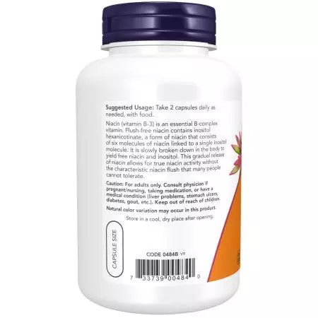 Maintenant aliments niacine (vitamine B3) 250 mg rincer 180 capsules de légumes