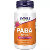 Now Foods PABA (ParaAminobenzoic Acid) 500 mg 100 Capsules