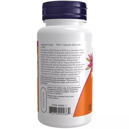 Now Foods Pantothenic Acid (Vitamin B5) 500 mg 100 Capsules