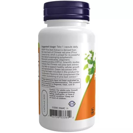 Maintenant, extrait d'écorce de pin alimentaires 240 mg 90 Veg Capsules