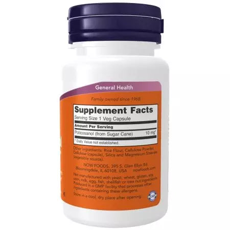 Maintenant, Policosanol alimentaire 10 mg 90 Veg Capsules