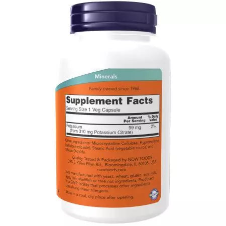 Maintenant aliments citrate de potassium 99 mg 180 Veg Capsules