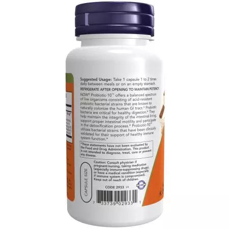 Maintenant aliments probiotic10 25 milliards 100 veg capsules