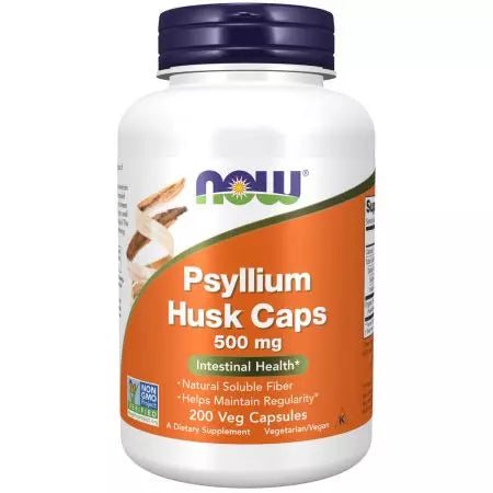 Maintenant, Caps de cosse de psyllium alimentaires 500 mg 200 Veg Capsules