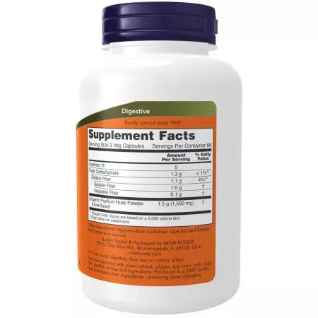 Τώρα τα τρόφιμα Psyllium Husk Caps 500 mg 200 λαχανικά