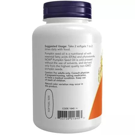 Now Foods Pumpkin Seed Oil 1000 mg 100 Softgels