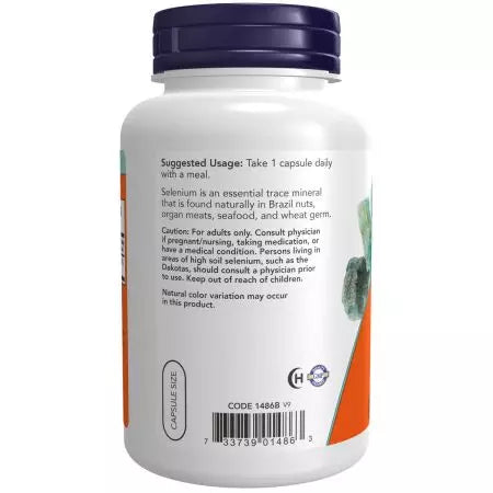 Τώρα Foods Selenium 200 MCG 180 Veg Capsules