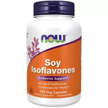 Maintenant, Isoflavones de soja alimentaires 60 mg 120 Veg Capsules